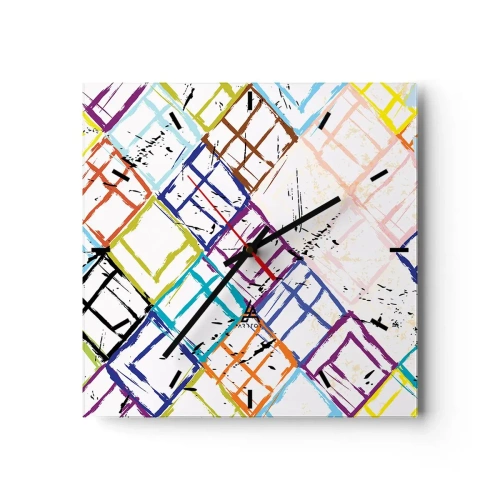 Orologio da parete - Orologio in Vetro - Cellule in affitto - 40x40 cm