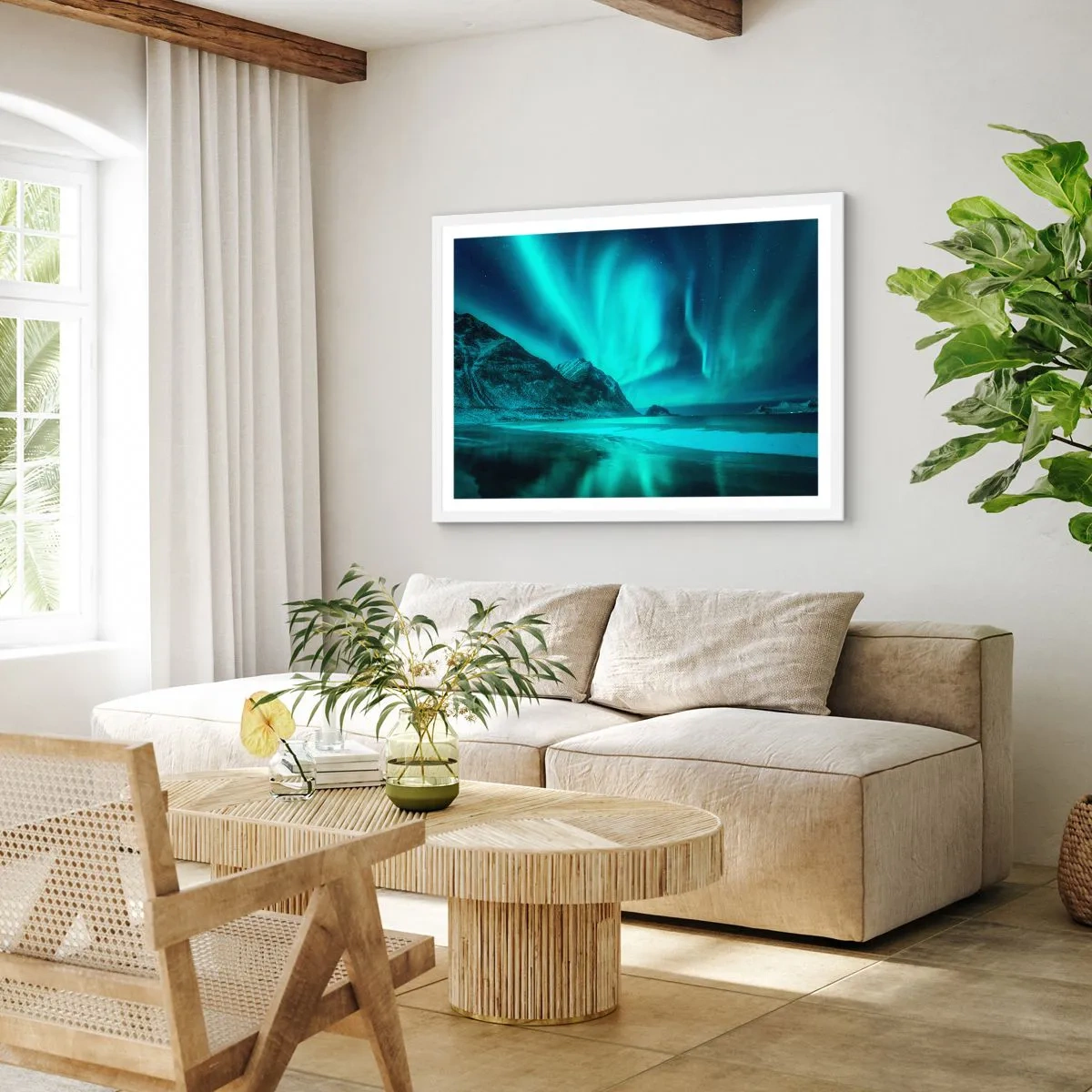 Poster in cornice bianca - Miracolo del Nord - 70x50 cm