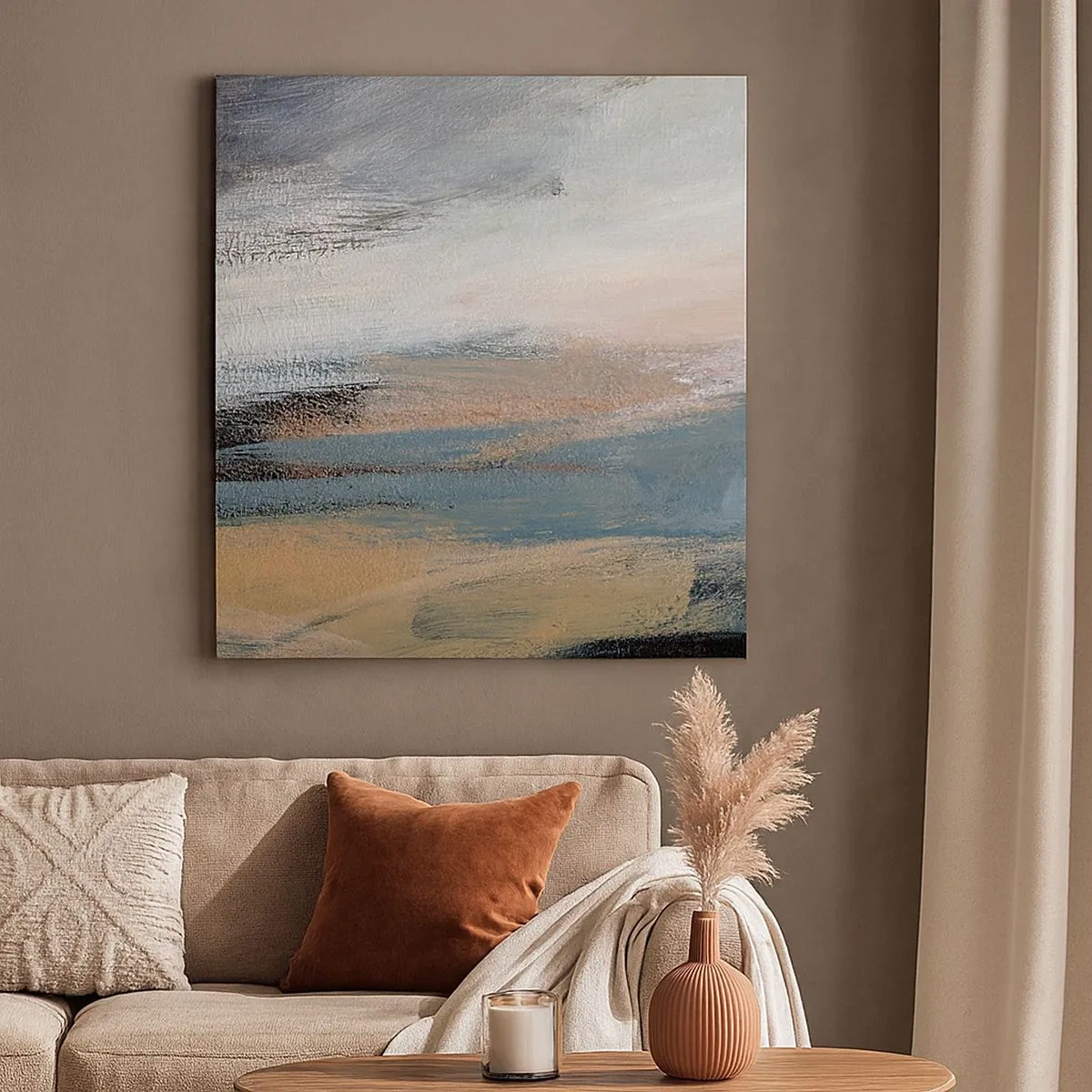 Quadro su tela - Stampe su Tela - Astrazione: paesaggio del nord - 30x30 cm