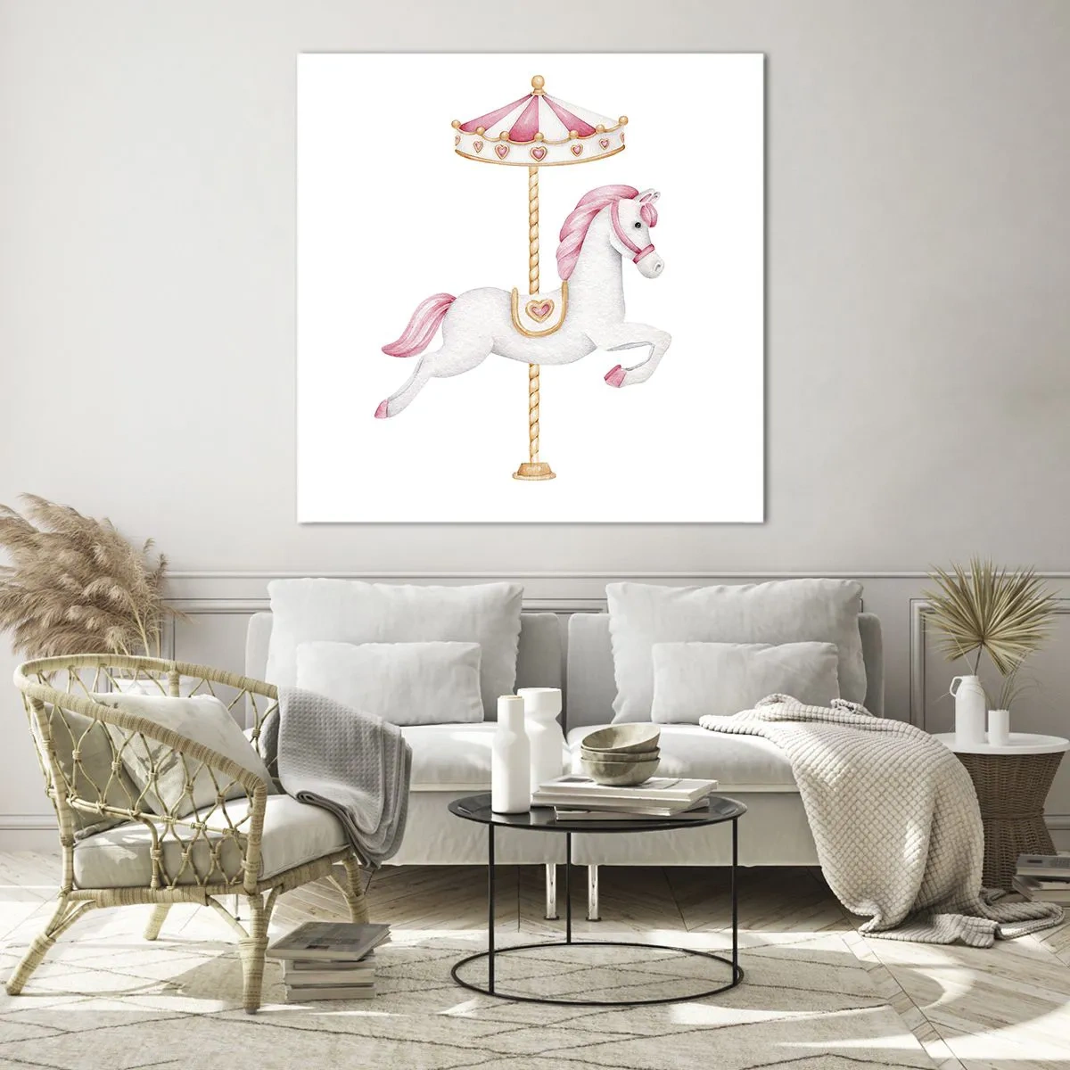 Quadro su vetro - Partito al galoppo. - 50x50 cm