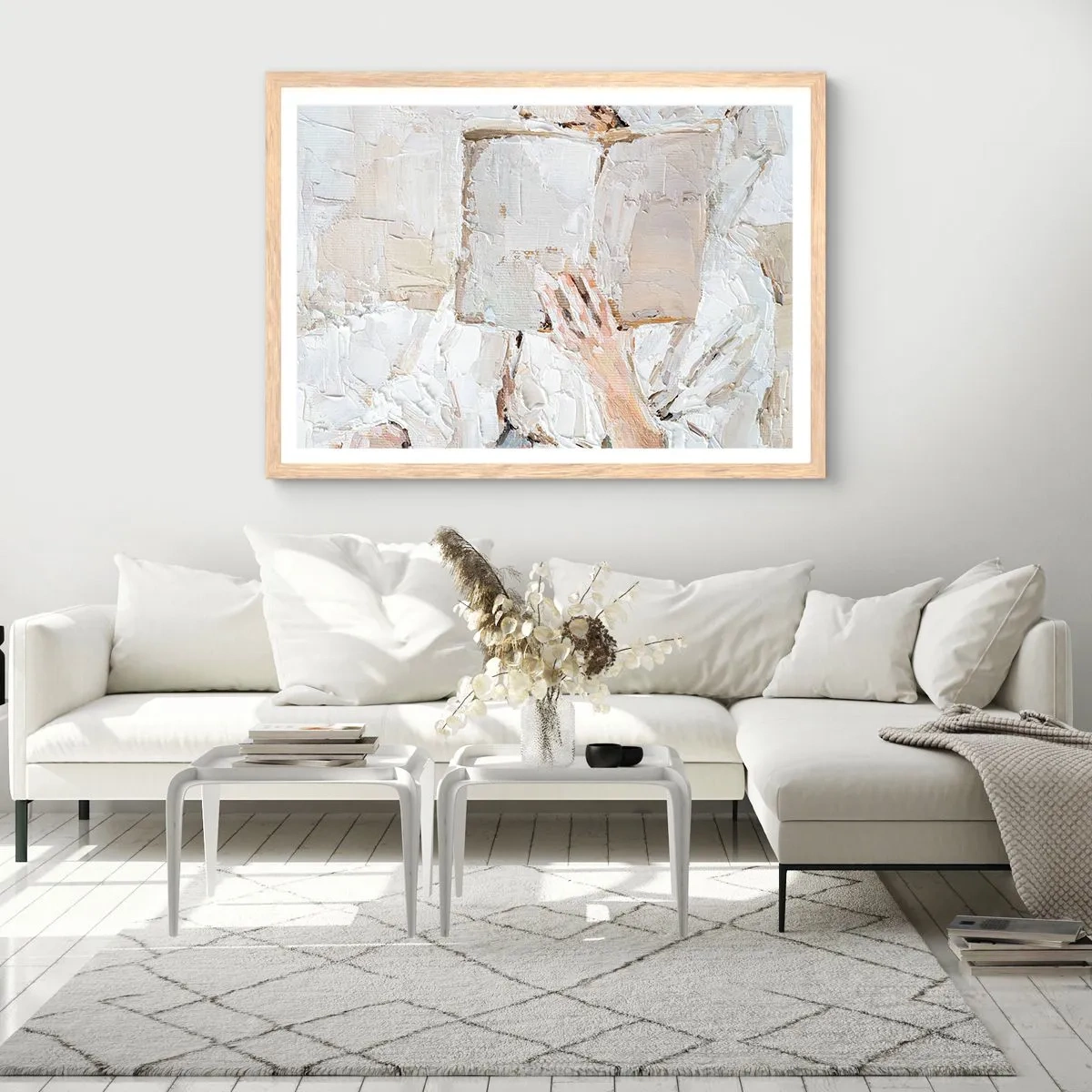 Poster in cornice rovere chiaro - In un altro mondo - 100x70 cm