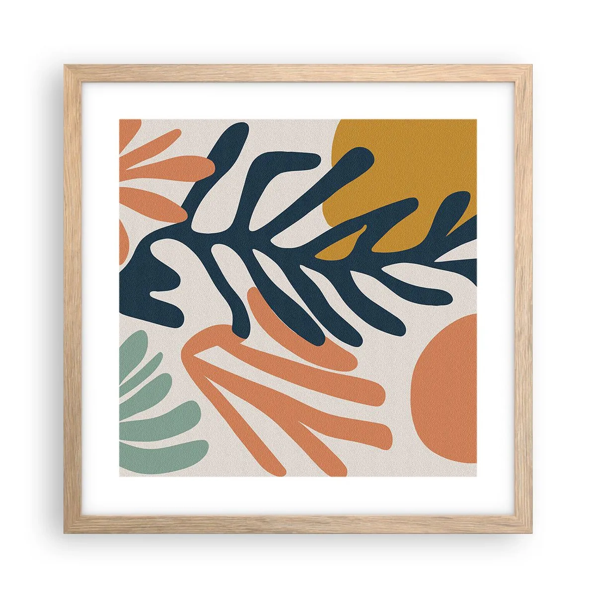 Poster in cornice rovere chiaro - Mare di coralli - 40x40 cm