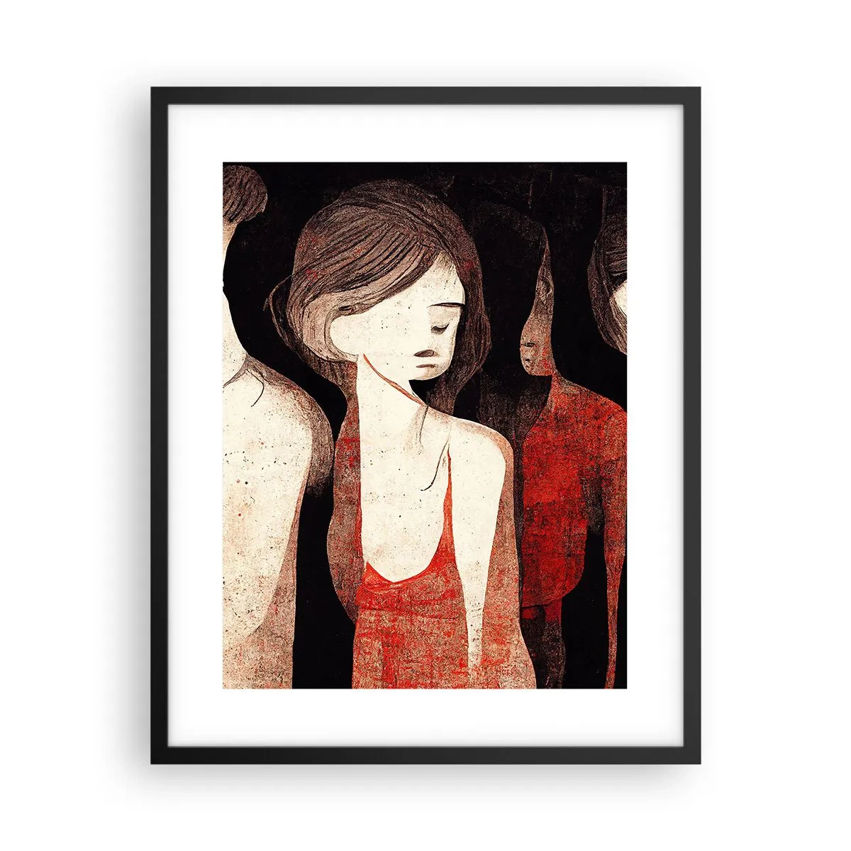 Poster in cornice nera - Madonne nell'oscurità - 40x50 cm