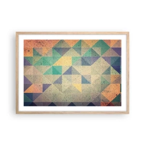 Poster in cornice rovere chiaro - La repubblica dei triangoli - 70x50 cm