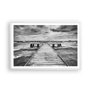 Poster in cornice bianca - Aspetto che il vento le scacci via... - 91x61 cm