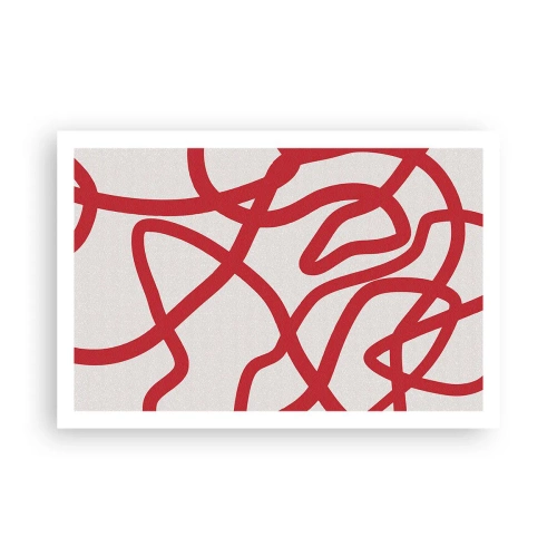 Poster - Rosso su bianco - 91x61 cm