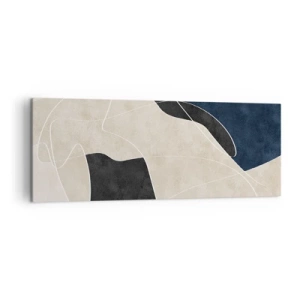 Quadro su tela - Stampe su Tela - Astrazione geometrica nei toni del beige e del blu navy - 140x50cm - Composizione astratta: il contrasto dei colori - Decorazione murale moderna per soggiorno e camera da letto ARTTOR