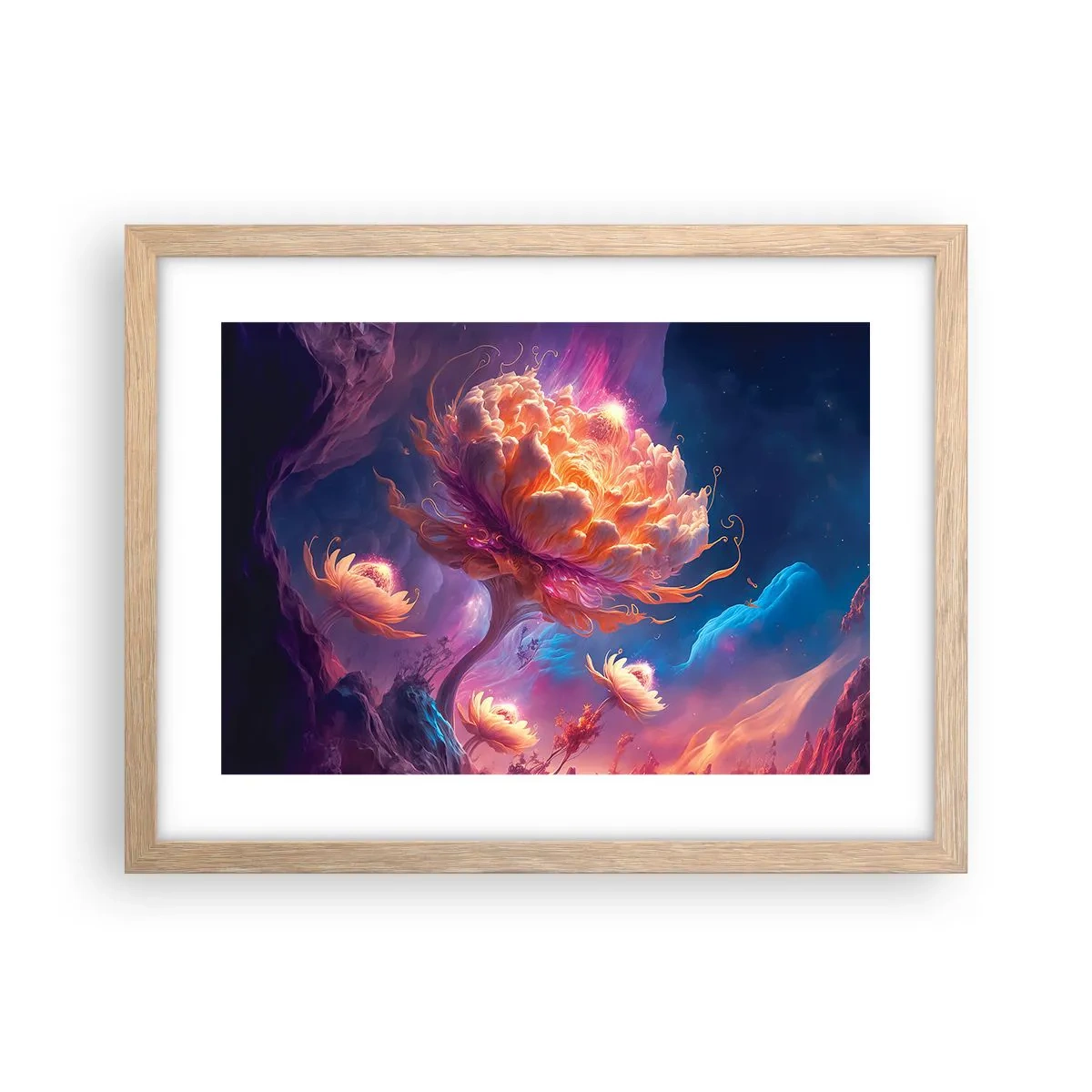 Poster in cornice rovere chiaro - Un altro mondo - 40x30 cm