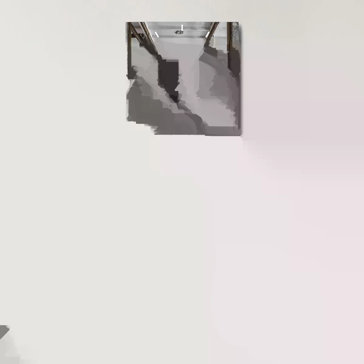 Orologio da parete - Orologio in Vetro - Un vecchio meccanismo in un interno industriale abbandonato - 30x30cm - La vita segreta della fabbrica - Decorazione murale moderna per soggiorno e camera da letto ARTTOR