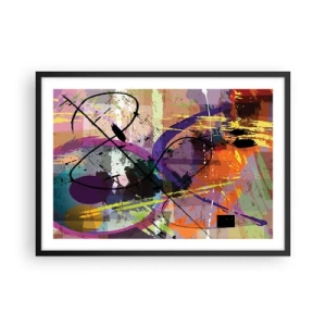 Poster in cornice nera - Un motivo astratto colorato con linee e forme dinamiche. - 70x50cm - Per la via diritta o tortuosa - Decorazione murale moderna per soggiorno e camera da letto ARTTOR