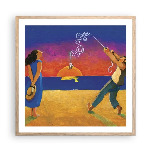 Poster in cornice rovere chiaro - Più delle stelle del cielo - 60x60 cm