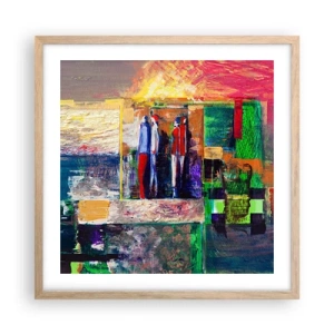 Poster in cornice rovere chiaro - Relazioni ed emozioni - 50x50 cm