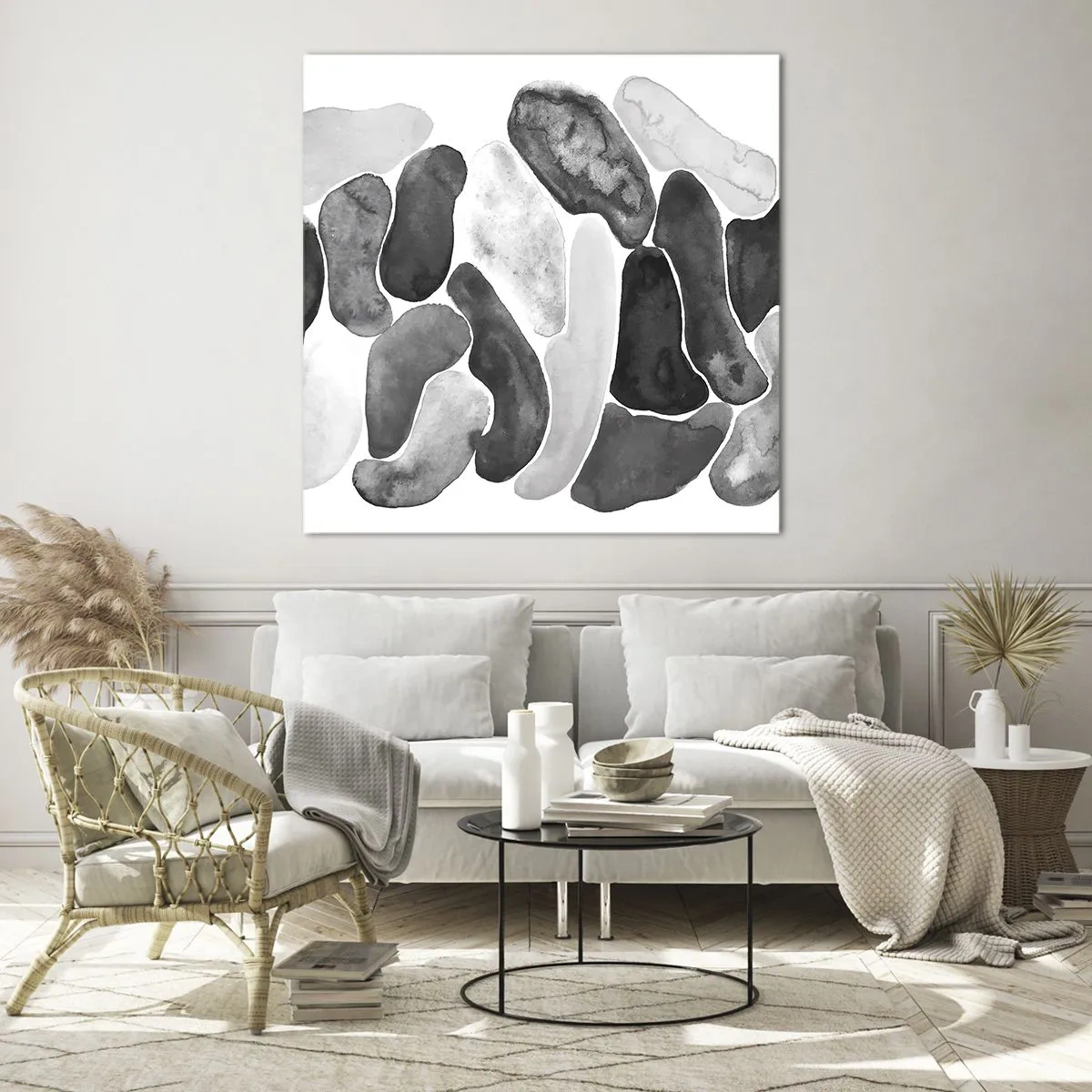 Quadro su vetro - Astrazione rocciosa - 70x70 cm