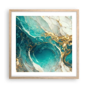 Poster in cornice rovere chiaro - Composizione con vene d'oro - 50x50 cm