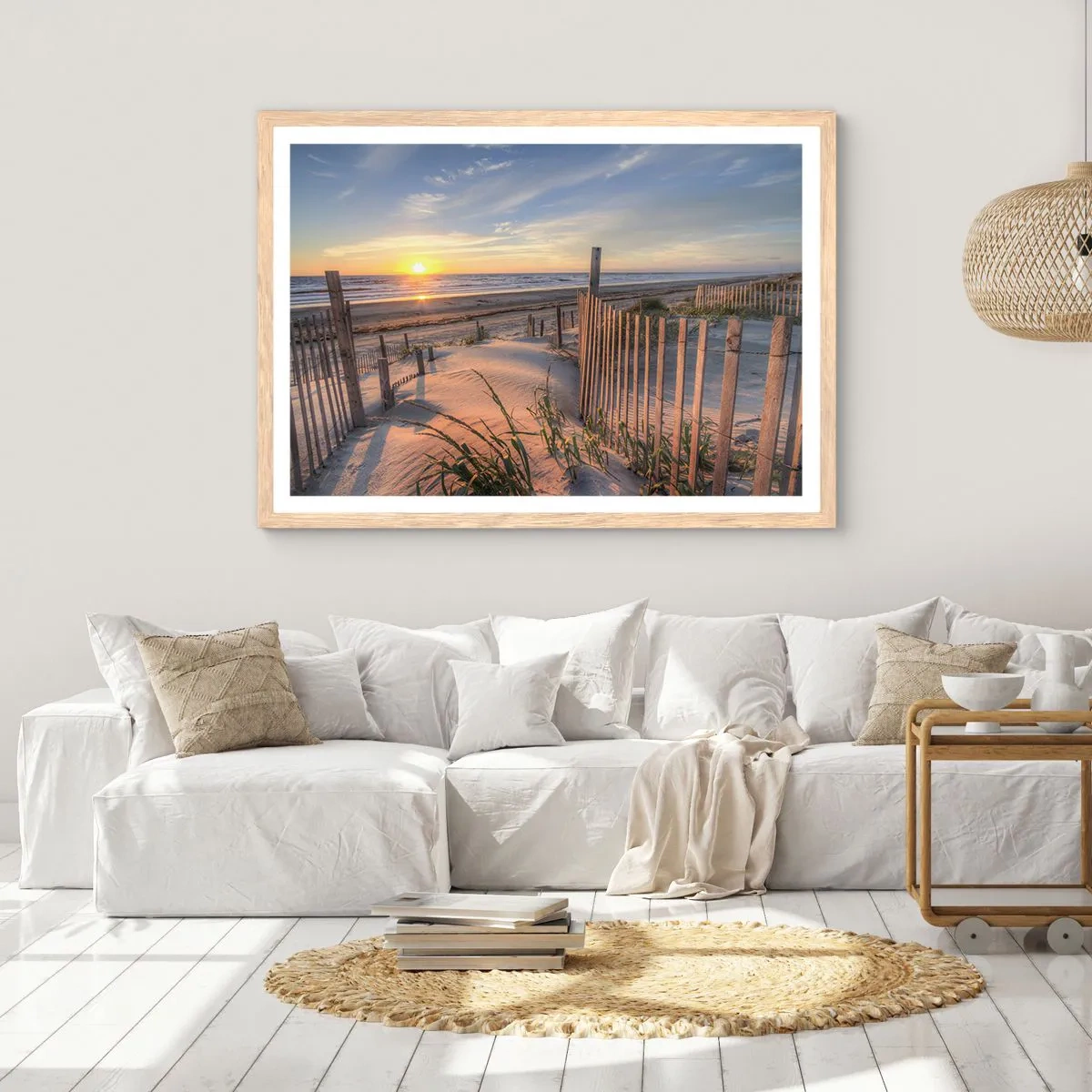 Poster in cornice rovere chiaro - Luci e ombre del vento - 50x40 cm