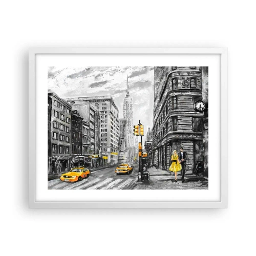 Poster in cornice bianca - Racconto di New York - 50x40 cm