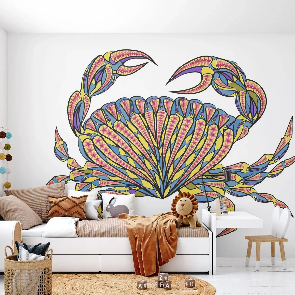 Fotomurali Premium Sand - Gioielli del mare - Granchio, Per bambini, Grafica - 300x210 cm