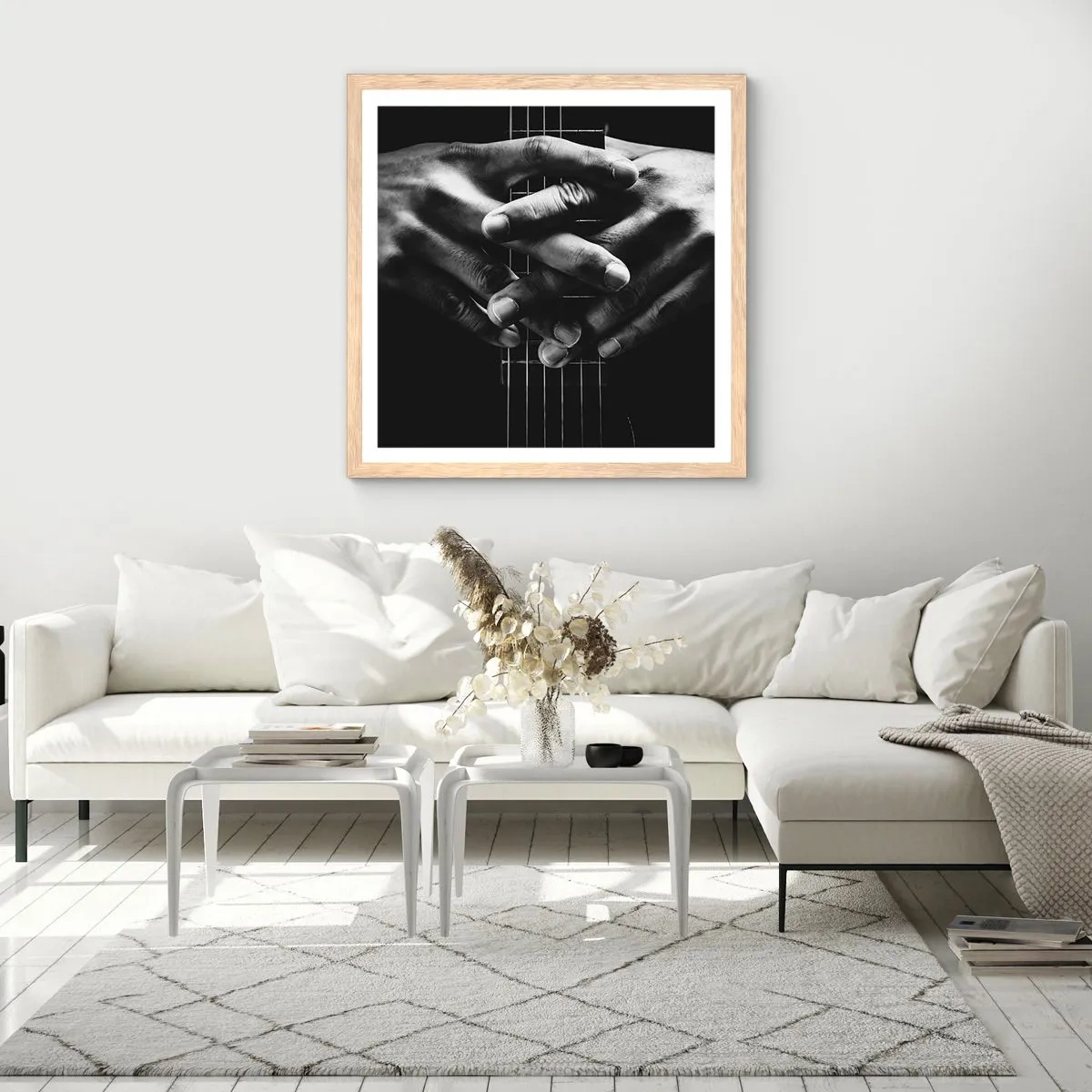 Poster in cornice rovere chiaro - La preghiera dell'artista - 40x40 cm