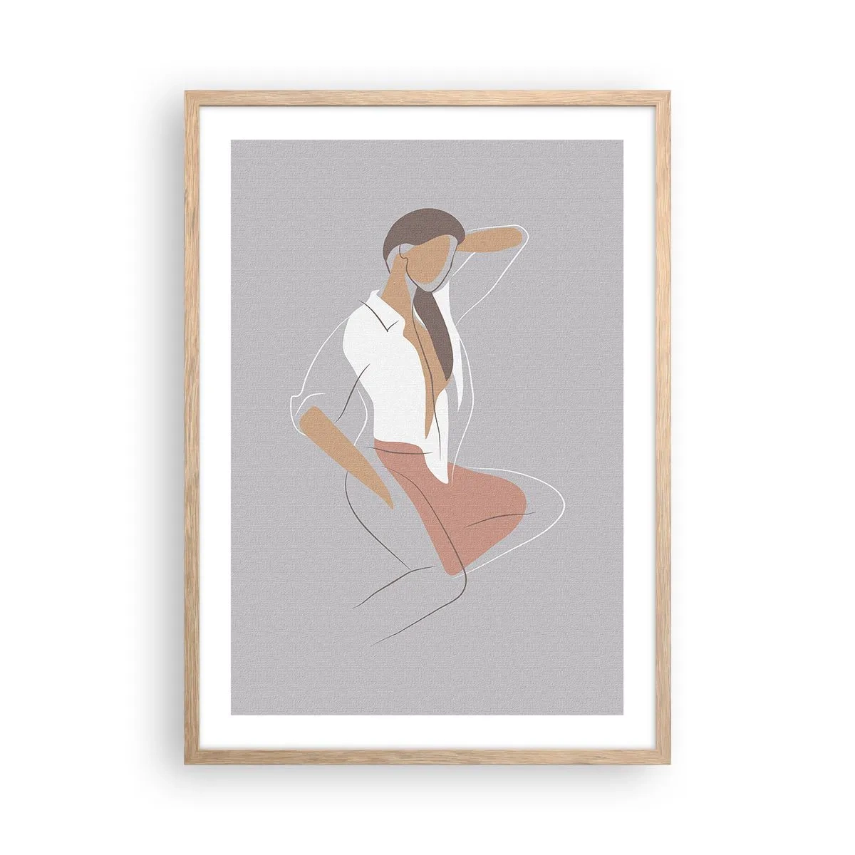 Poster in cornice rovere chiaro - Profilo di bellezza - 50x70 cm