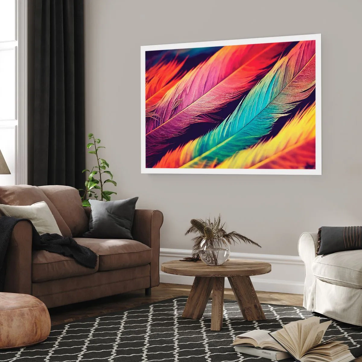 Poster - Arcobaleno piumato - 91x61 cm