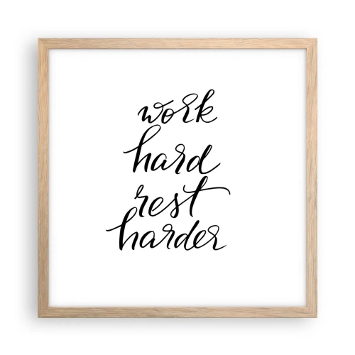 Poster in cornice rovere chiaro - L'equilibrio della vita - 40x40 cm