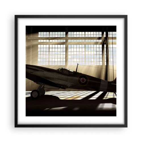 Poster in cornice nera - Il riposo del guerriero - 50x50 cm