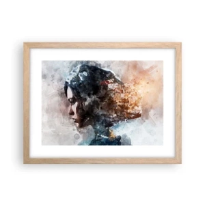 Poster in cornice rovere chiaro - Racconto su una ragazza con città sullo sfondo - 40x30 cm