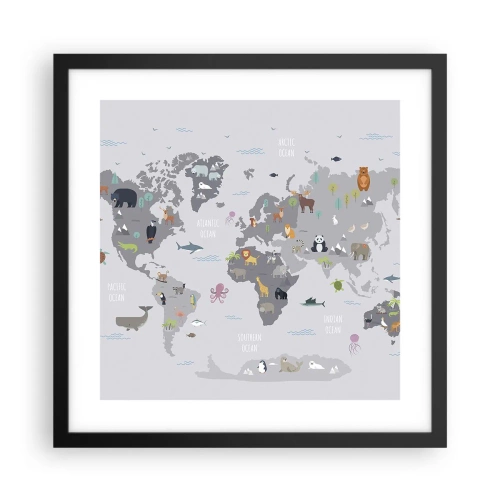 Poster in cornice nera - Dimmi di dove sei... - 40x40 cm