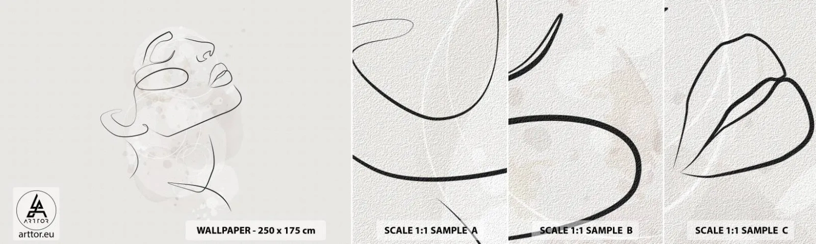 Campione Di Fotomurale Standard Eco - Profilo di sogno - Volto di donna, Donna, Grafica - 100x30 cm