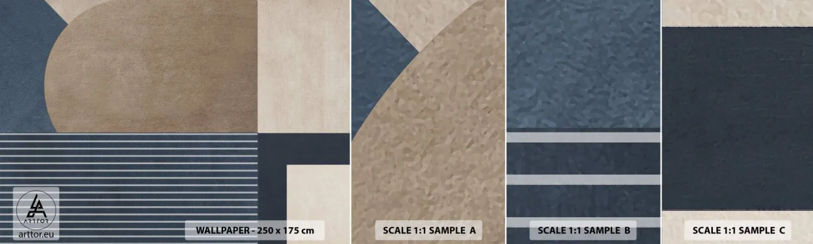 Campione di Fotomurale Adesivo Deluxe Sticker - Composizione di semplicità e rotondità - Minimalismo, Astrazione, Pezzo - 100x30 cm