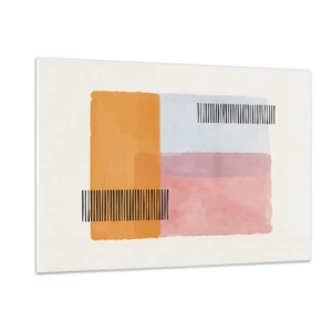 Quadro su vetro - Rettangoli astratti con linee in stile minimalista - 120x80cm - Da un angolo all'altro - Decorazione murale moderna per soggiorno e camera da letto ARTTOR
