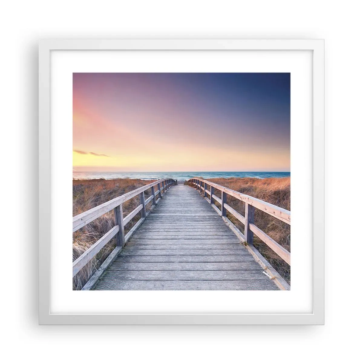 Poster in cornice bianca - Aurora serale baltica - 40x40 cm