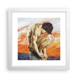 Poster in cornice bianca - Immerso in se stesso - 30x30 cm