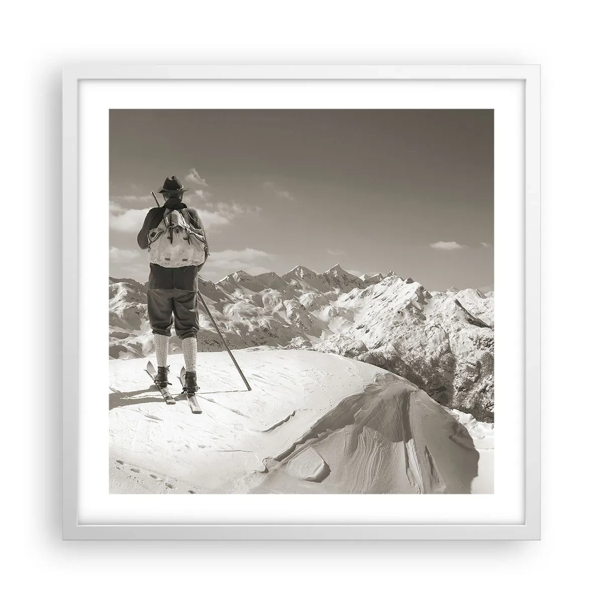 Poster in cornice bianca - E i monti sono immutabili - 50x50 cm