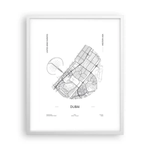Poster in cornice bianca - Anatomia di Dubai - 40x50 cm