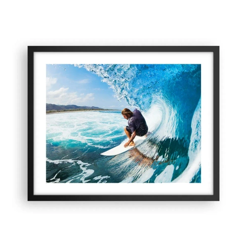 Poster in cornice nera - Ballando con le onde - 50x40 cm
