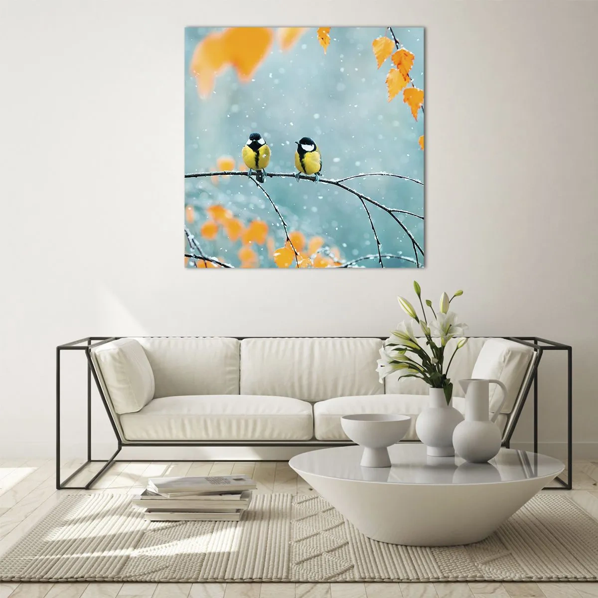 Quadro su vetro - Pettegolezzi alati - 60x60 cm