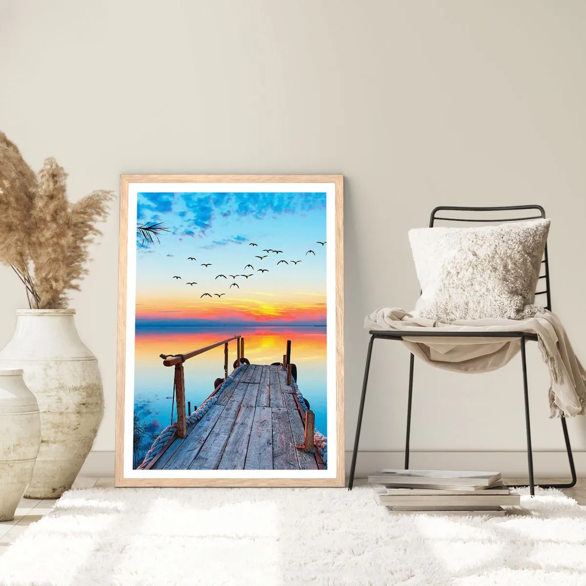 Poster in cornice rovere chiaro - Il tempo del ritorno - 40x50 cm