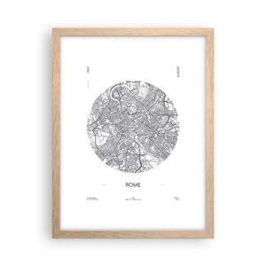 Poster in cornice rovere chiaro - Anatomia di Roma - 30x40 cm