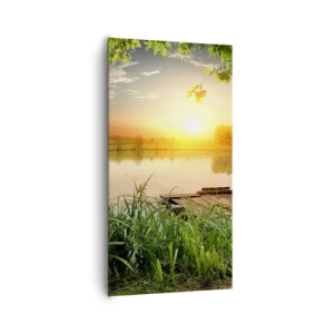 Quadro su tela - Stampe su Tela - Paesaggio incorniciato di verde - 65x120 cm