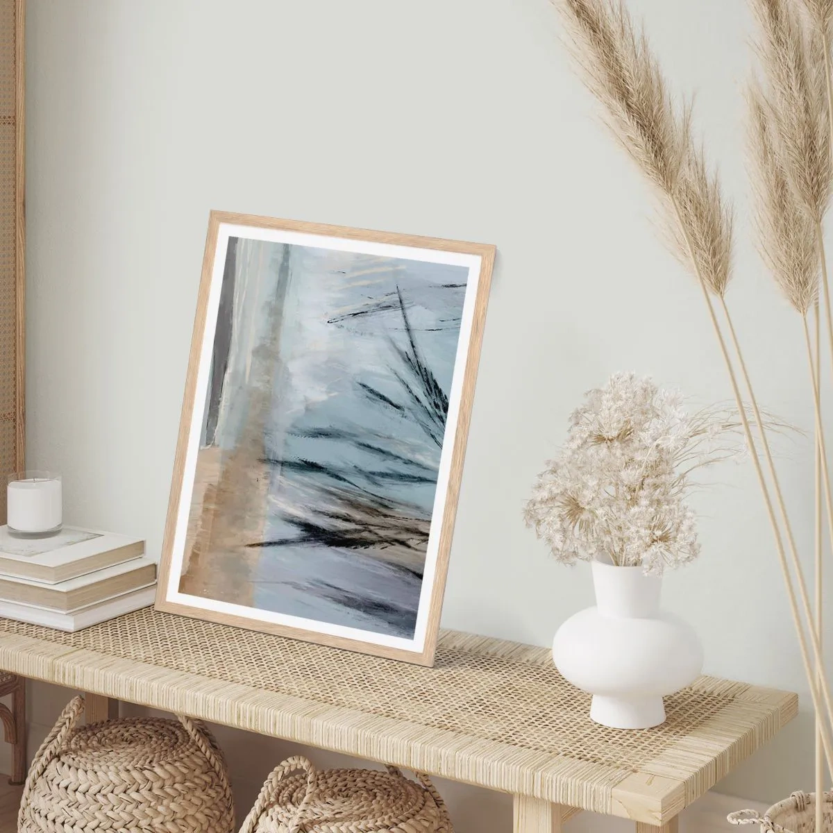 Poster in cornice rovere chiaro - Campi d'inverno - 30x40 cm