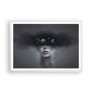 Poster in cornice bianca - E i pianeti folleggiano... - 100x70 cm