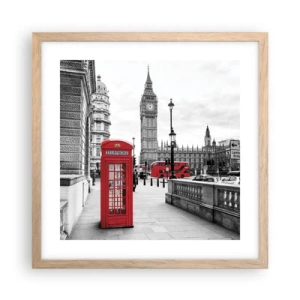 Poster in cornice rovere chiaro - Indubbiamente Londra - 40x40 cm
