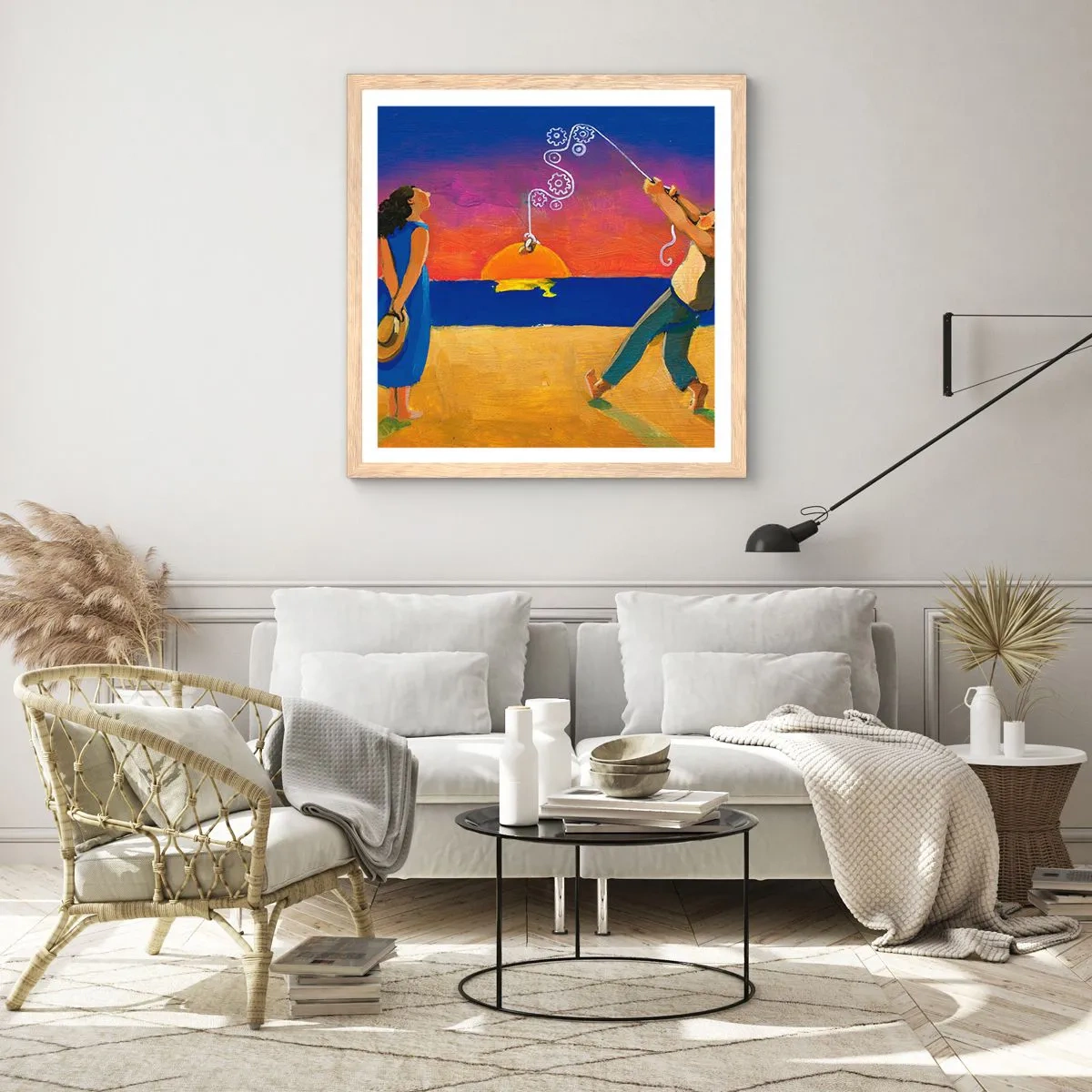 Poster in cornice rovere chiaro - Più delle stelle del cielo - 50x50 cm