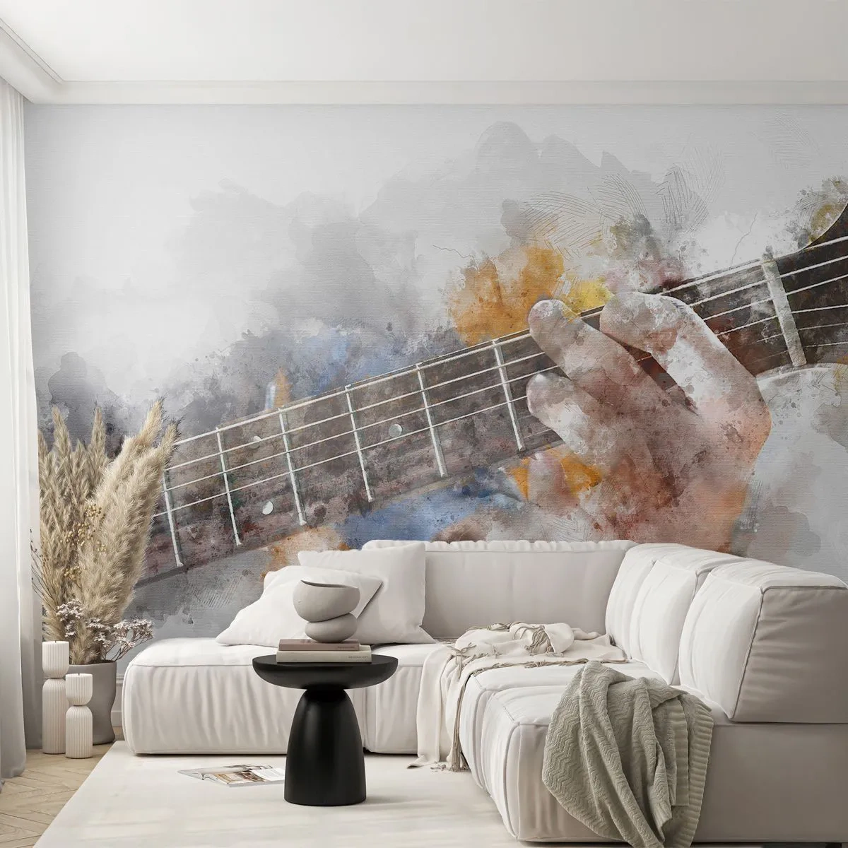 Fotomurali Premium Canvas - Poesia tra le corde - Musica, Chitarra, Grafica - 500x350 cm