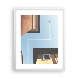 Poster in cornice bianca - Sopra il labirinto urbano - 40x50 cm