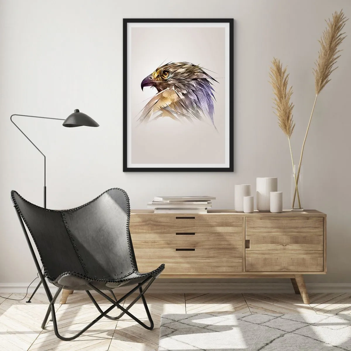 Poster in cornice nera - Ritratto di guerriero - 61x91 cm