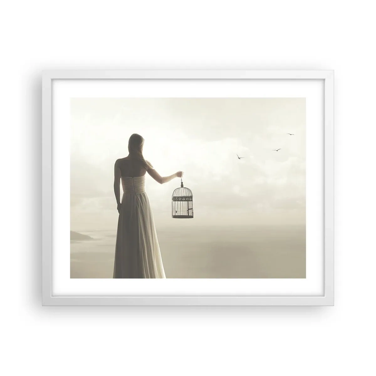 Poster in cornice bianca - Sii libera - 50x40 cm