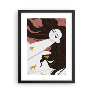 Poster in cornice nera - Il sogno del cavallo d'oro - 30x40 cm