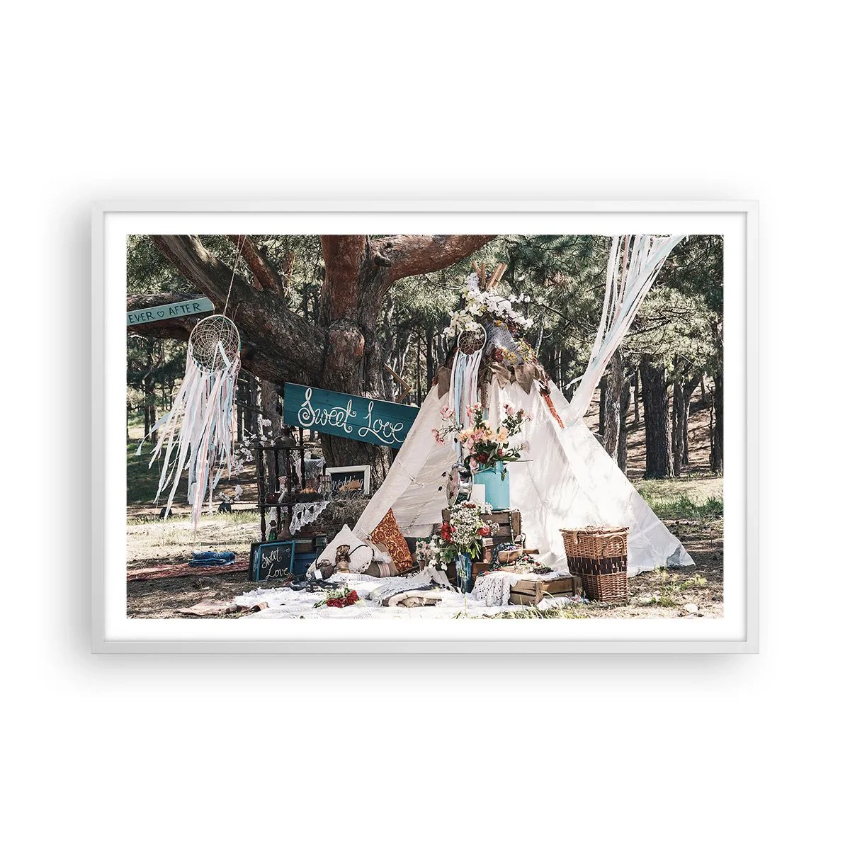 Poster in cornice bianca - Make love... - 91x61 cm